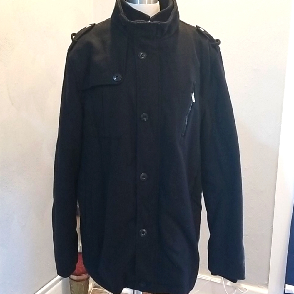 Men's Black Wool Coat